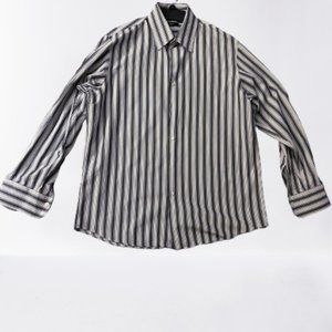 Hugo Boss Men's Striped Linen Relaxed Long Sleeve Dress Shirt